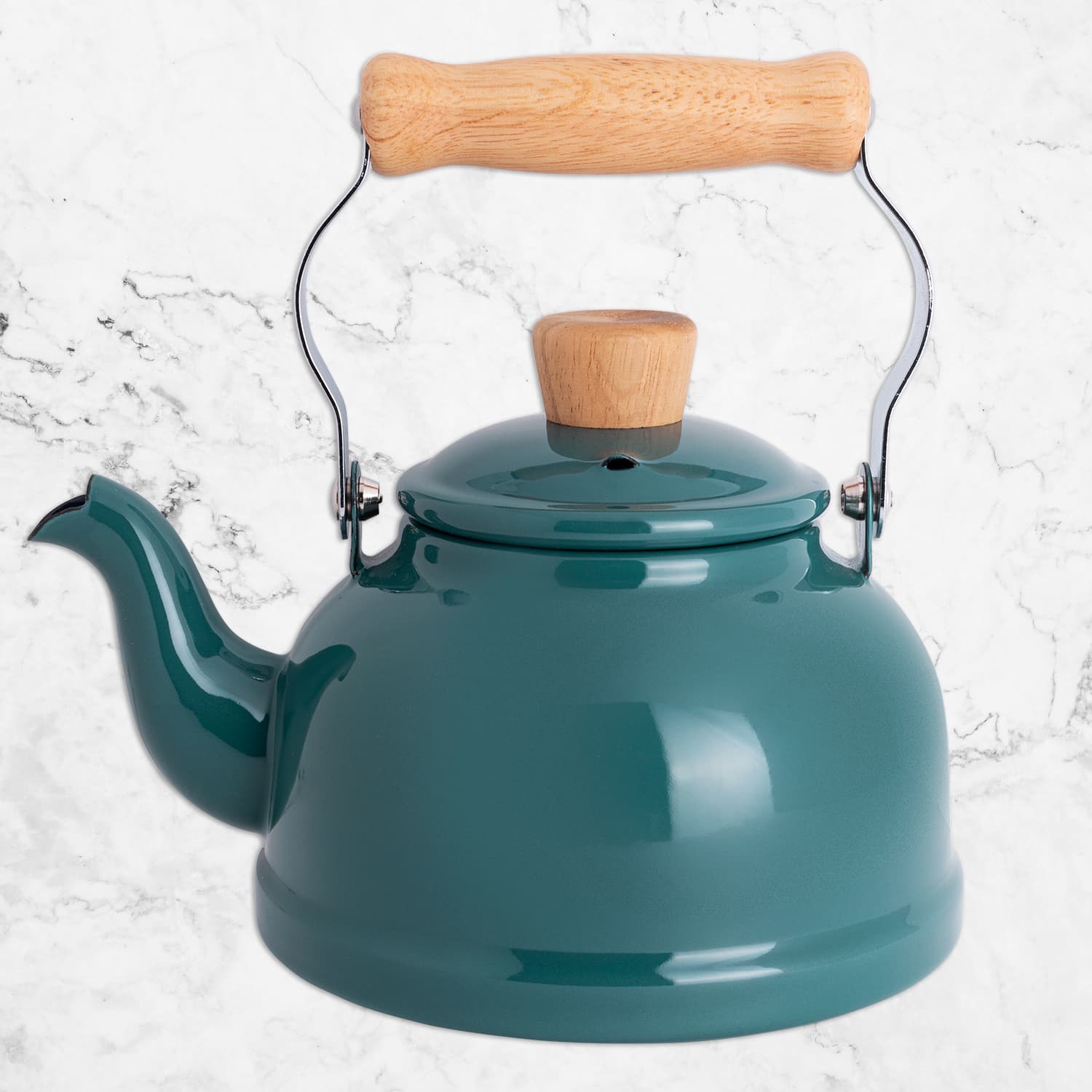 Enamel Chai Pot, teal