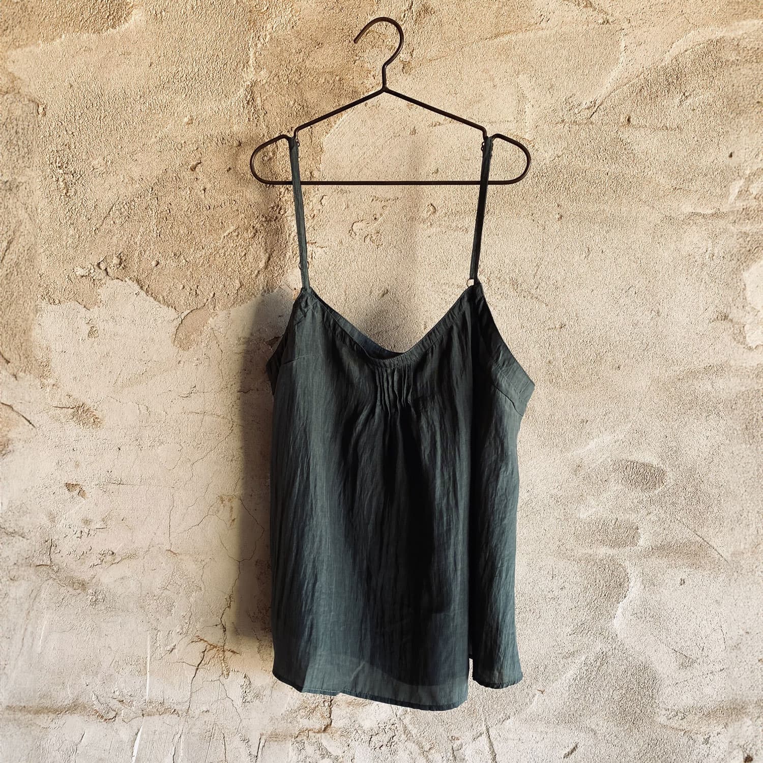 Selene Top - Women - HS Habotai Silk 40 - S021 Dark Green Grey