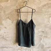 Selene Top - Women - HS Habotai Silk 40 - S021 Dark Green Grey