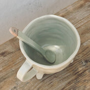 Ceramic Coffee Cup and Plate - S019 Silver Grey