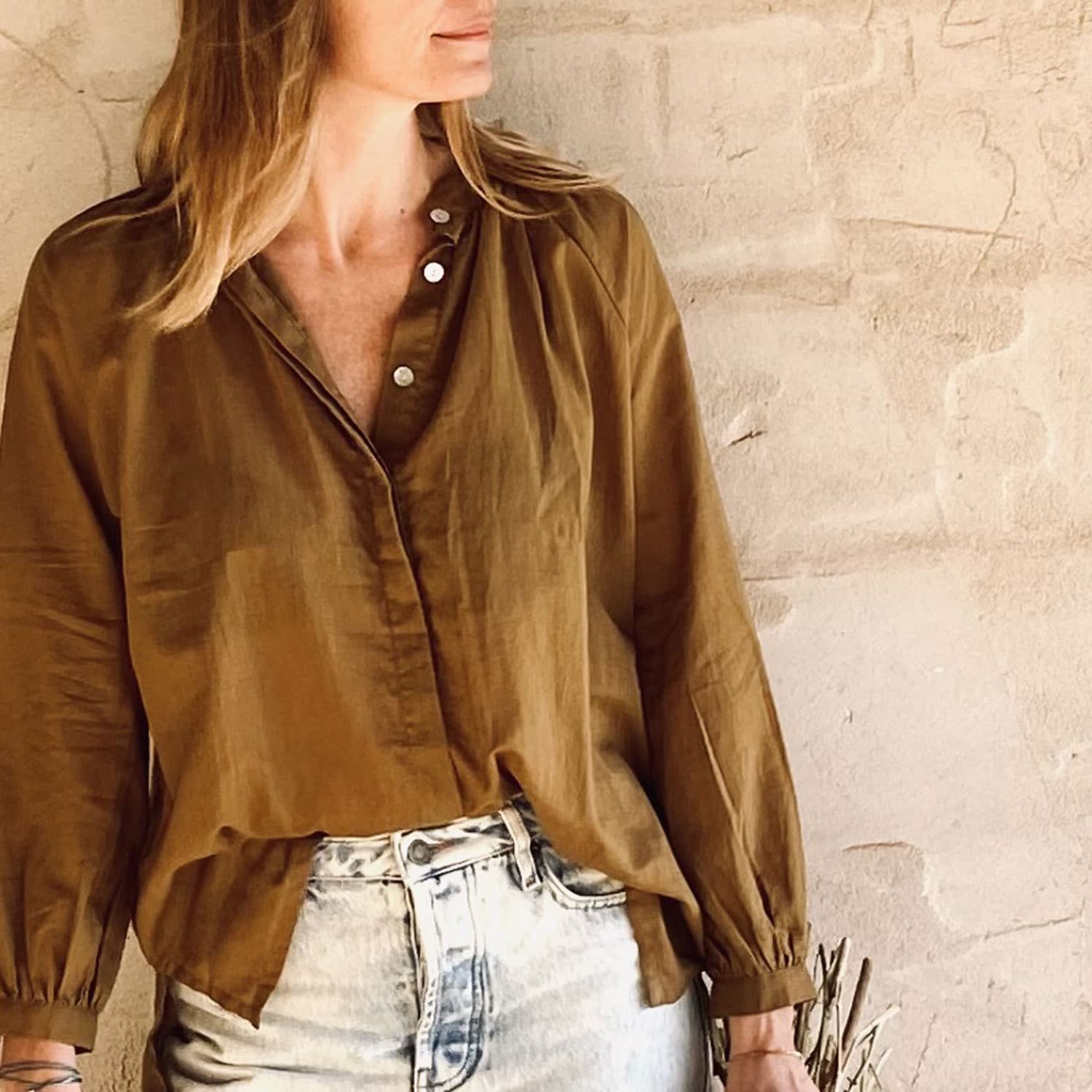 Elena Shirt - Women - SS Simple Saloo - S050 Antique Bronze