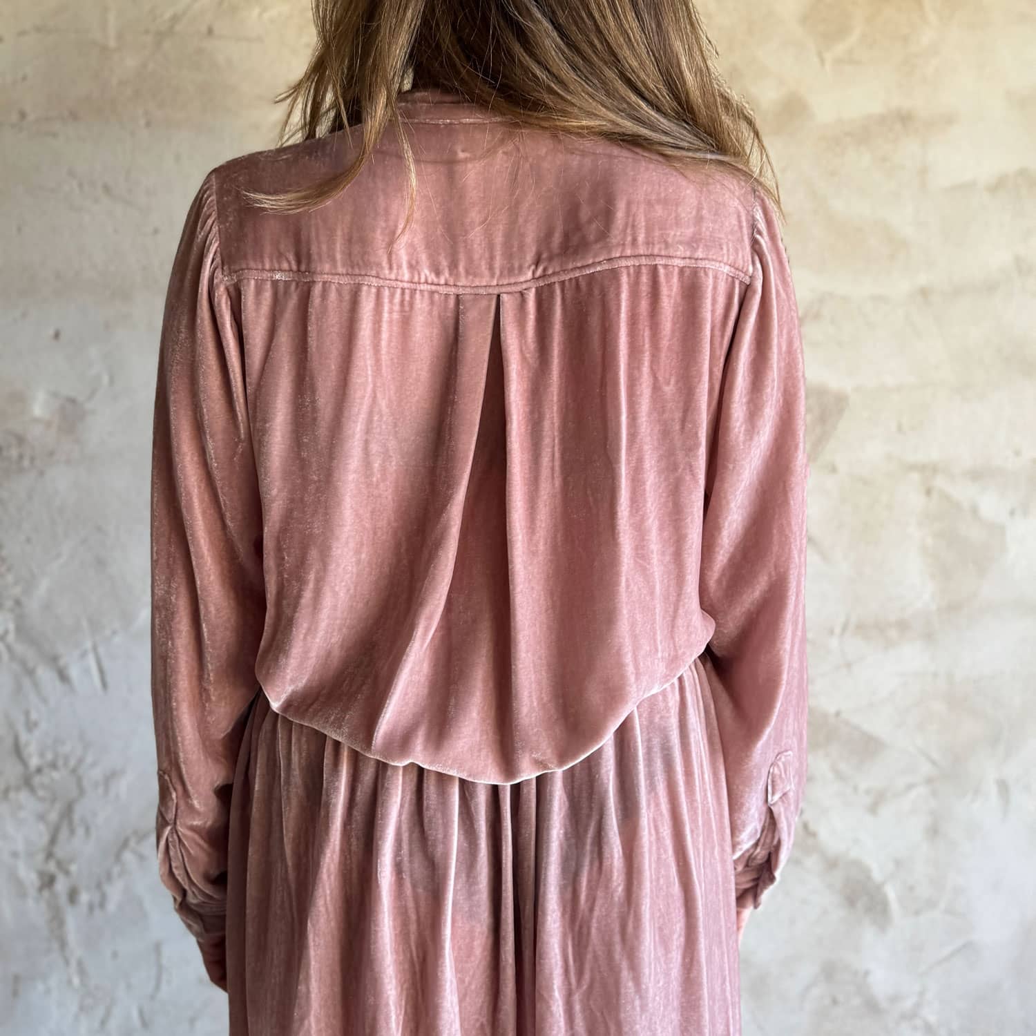 Ella Shirt - Women - SV Silk Velvet - S007 Dusty Pink