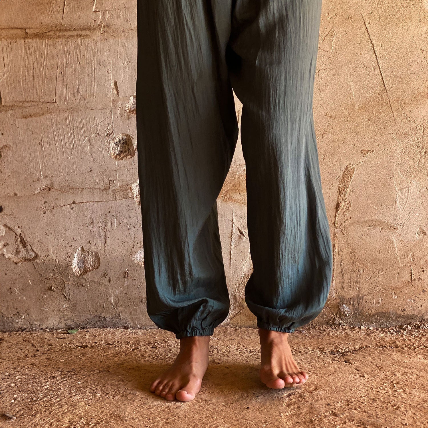 Joe Pants - Women - HS Habotai Silk 40 - S021 Dark Green Grey