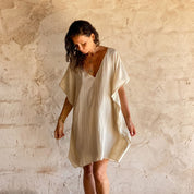 Mellina Short Dress - Women - HS Habotai Silk - S000 Natural