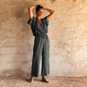 Nahuel Jumpsuit - Women - HS Habotai Silk 40 - S021 Dark Grey