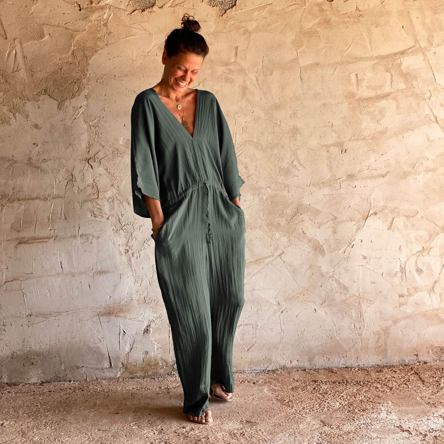 Nahuel Jumpsuit - Women - HS Habotai Silk 40 - S021 Dark Grey