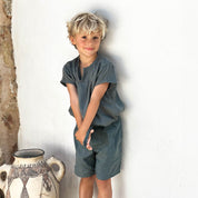 Nico Bermuda Shorts - Kids - TC Thai Cotton - S032 Ice Blue