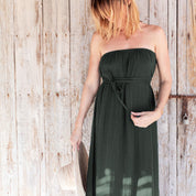 Sienna Long Dress - Women - DS Double Saloo - S021 Dark Green Grey