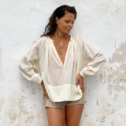 Zoe Shirt - Women - SS Simple Saloo - S000 Natural